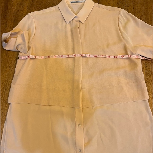 T by Alexander Wang Short Sleeve Button Down Sheer 100% Silk Blouse - Picture 8 of 11